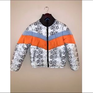 Central Park West Printed Puffer Jacket